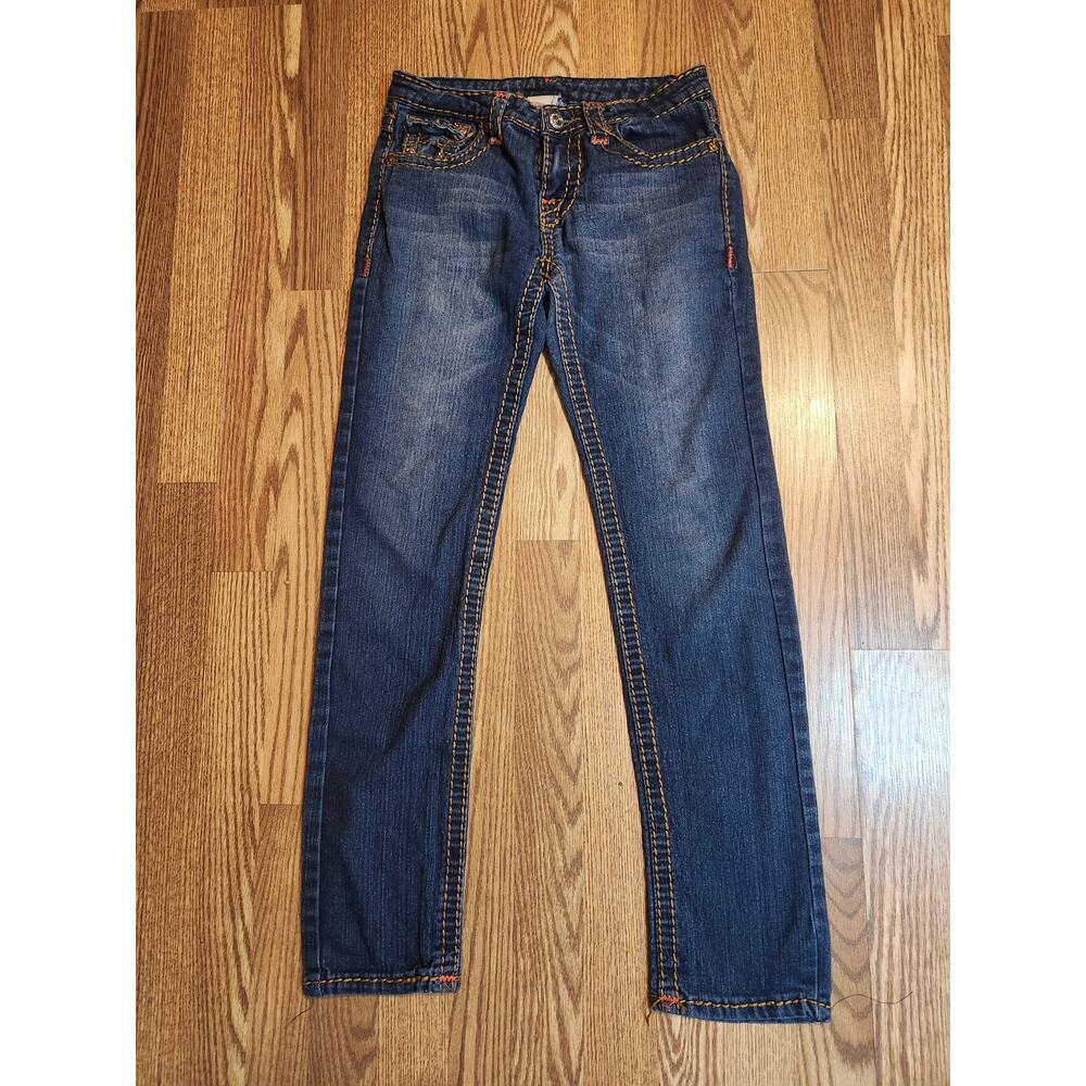 True Religion Joey Super T Orange Stitch Jeans